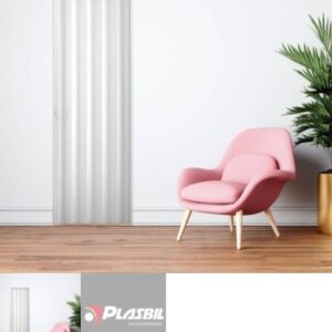 PUERTA PLEGABLE PVC BLANCA  0.90m x 2.10m PLASBIL