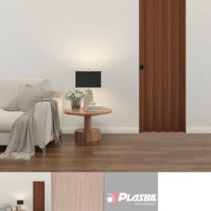 PUERTA PLEGABLE PVC MARRÓN 0.80m x 2.10m PLASBIL