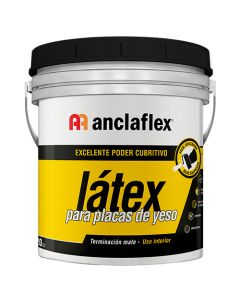 PINTURA LATEX PARA YESO BLANCA 4 lts ANCLAFLEX